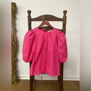 HM H&M Puff Sleeve Tie Blouse Shirt Top
